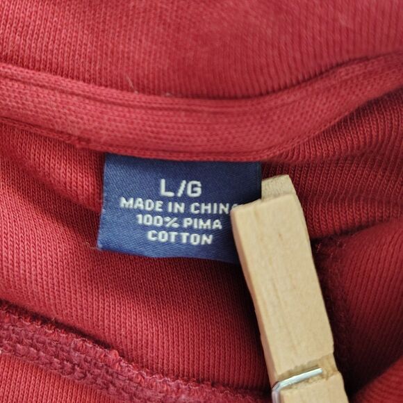 TOMMY BAHAMA Half-Zip Cotton Pullover Large Men's Red Cotton Long Sleeve Shirt - Picture 7 of 7